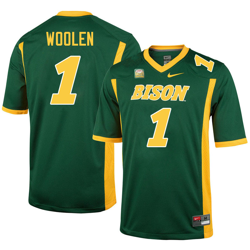 North Dakota State Bison #1 Donovan Woolen College Football Jerseys Stitched-Green